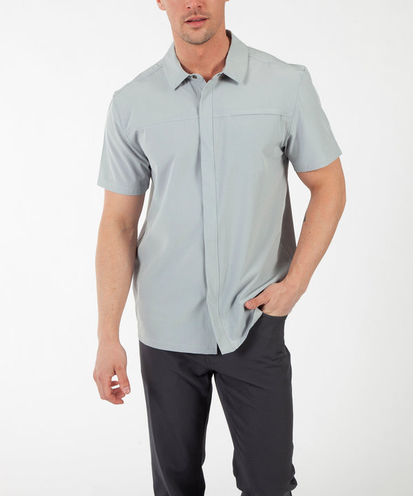 Men's Duncan Woven Snap-Front Short Sleeve Shirt - Sunice