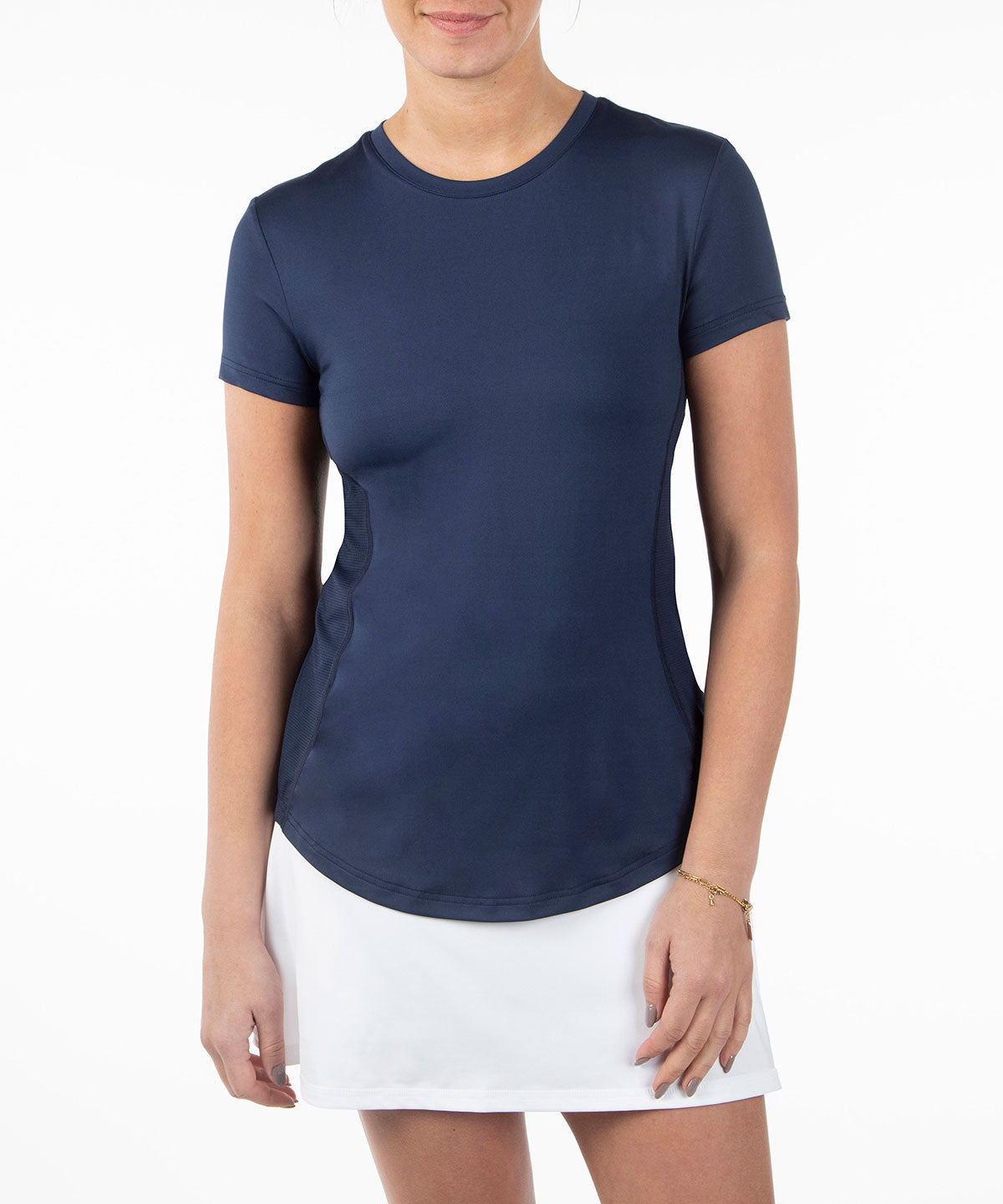 Women&#39;s Aria Tee Shirt with Mesh Knit Insert