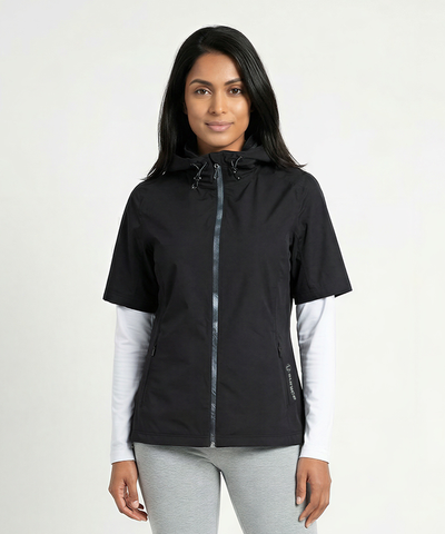 Women's Amber Short-Sleeve Water-Repellent WxTech Hooded Wind Jacket
