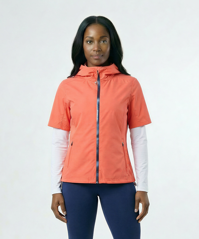 Women's Amber Short-Sleeve Water-Repellent WxTech Hooded Wind Jacket