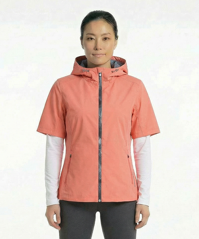 Women's Amber Short-Sleeve Water-Repellent WxTech Hooded Wind Jacket