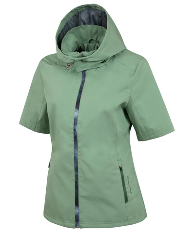 Women's Amber Short-Sleeve Water-Repellent WxTech Hooded Wind Jacket