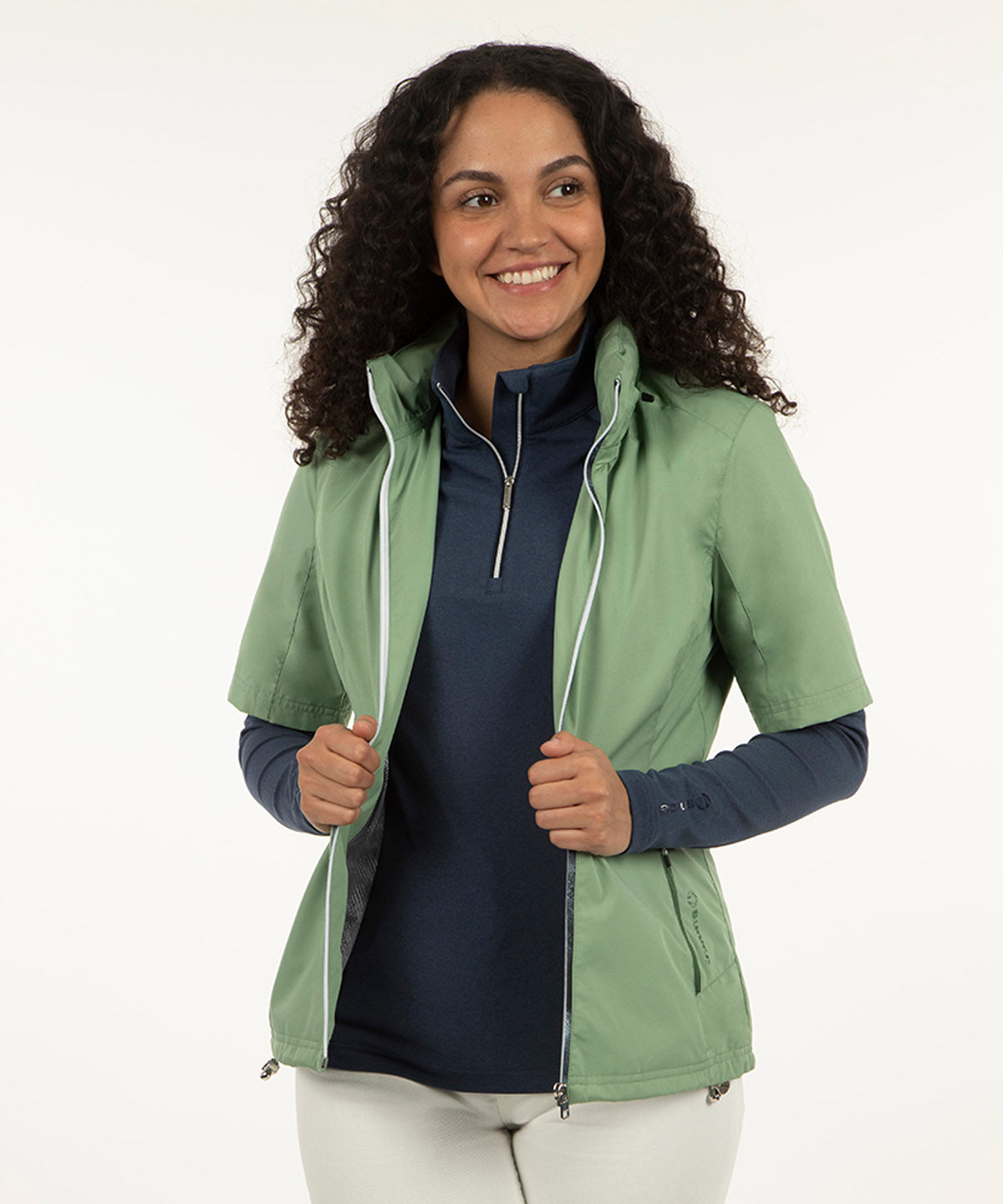 Women's Amber Short-Sleeve Water-Repellent WxTech Hooded Wind