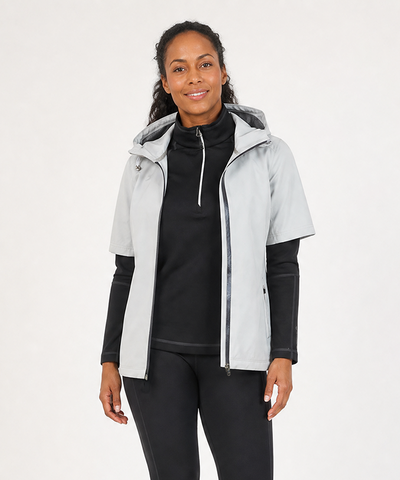 Women's Amber Short-Sleeve Water-Repellent WxTech Hooded Wind Jacket