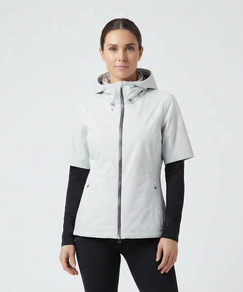 Women's Amber Short-Sleeve Water-Repellent WxTech Hooded Wind