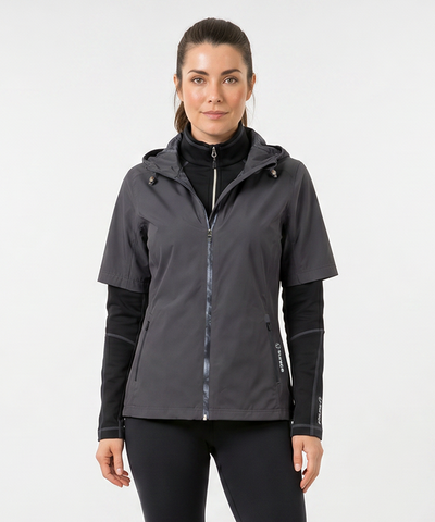 Women's Amber Short-Sleeve Water-Repellent WxTech Hooded Wind Jacket