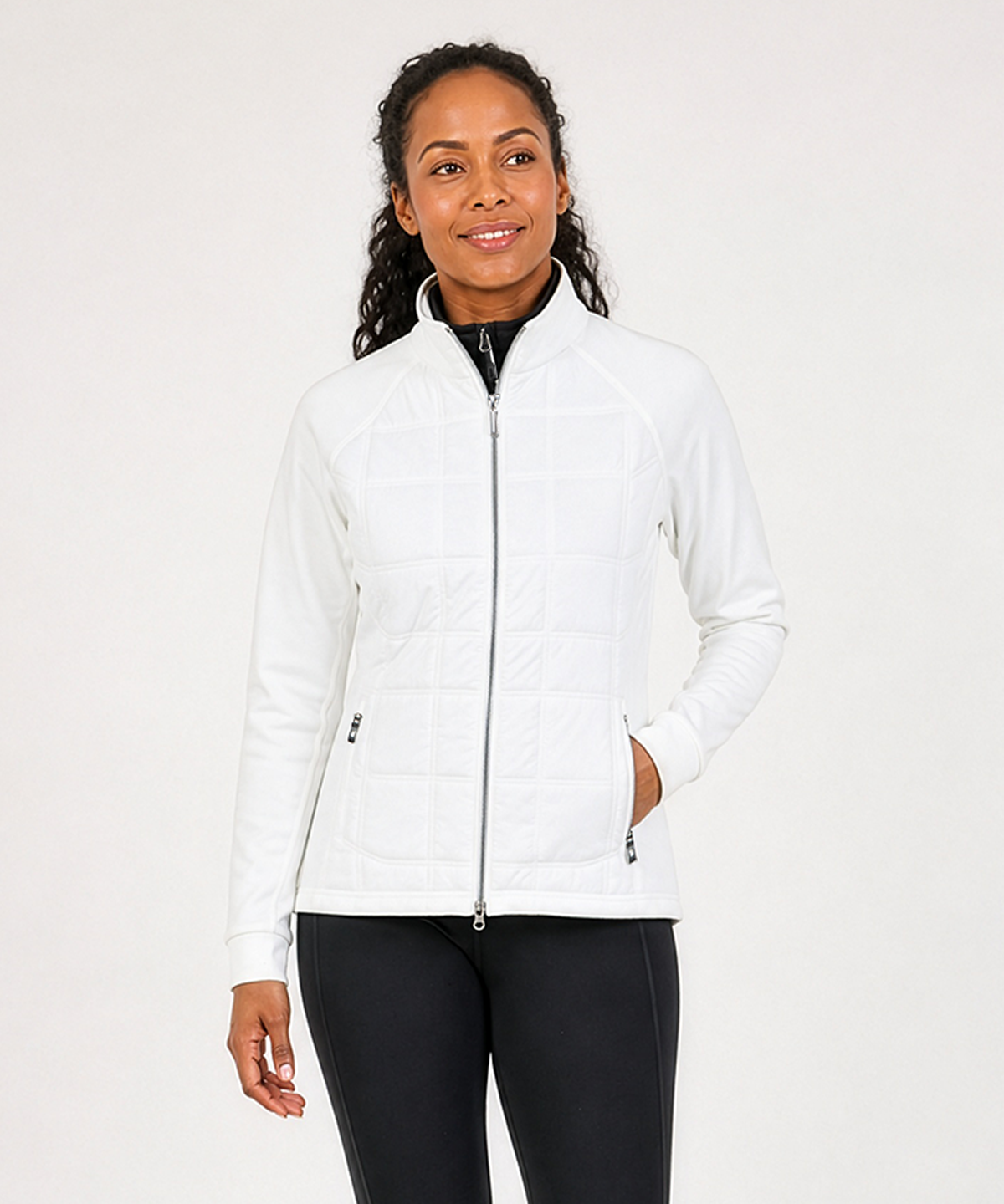 Pure White with Silver Zipper