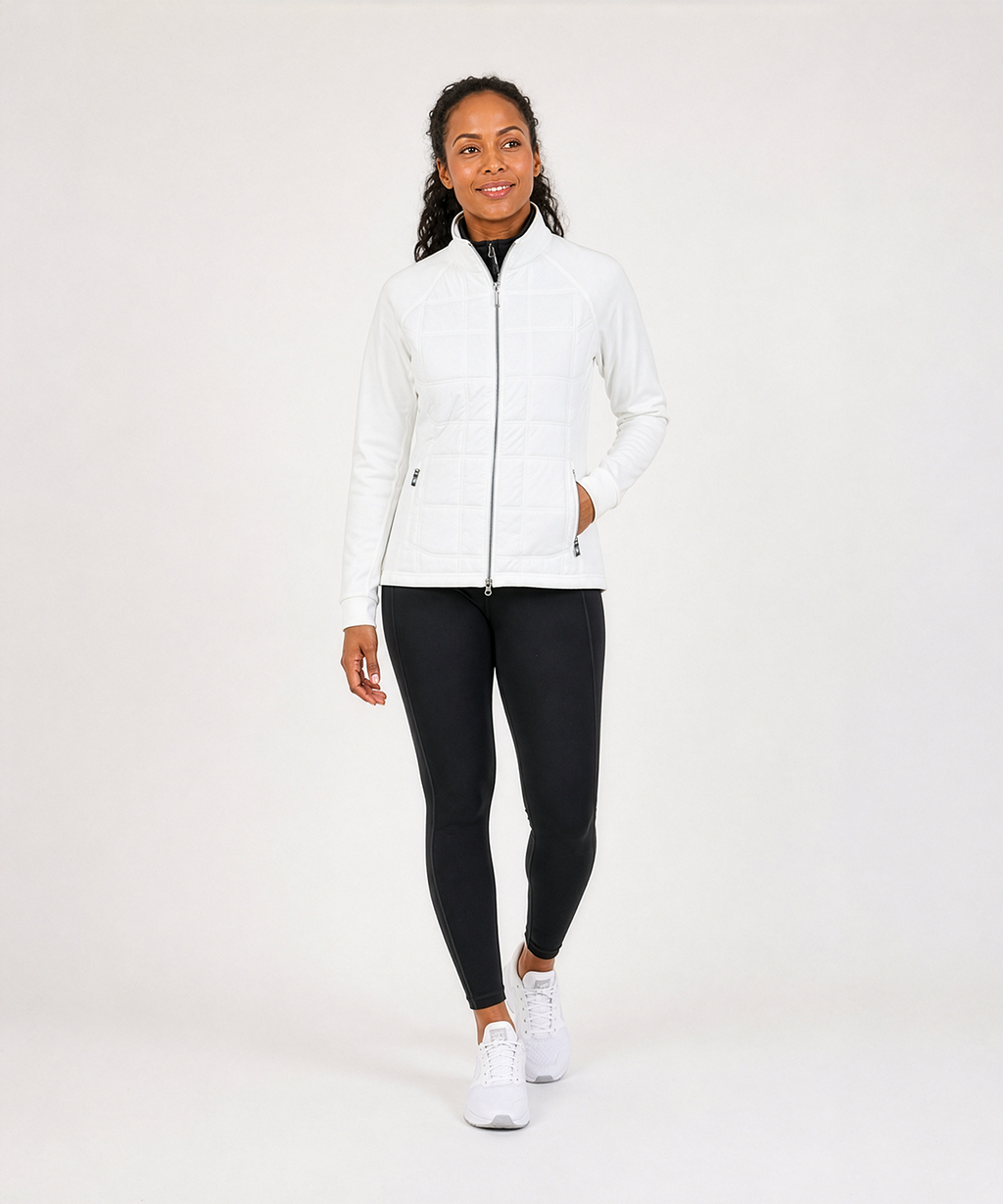 Pure White with Silver Zipper
