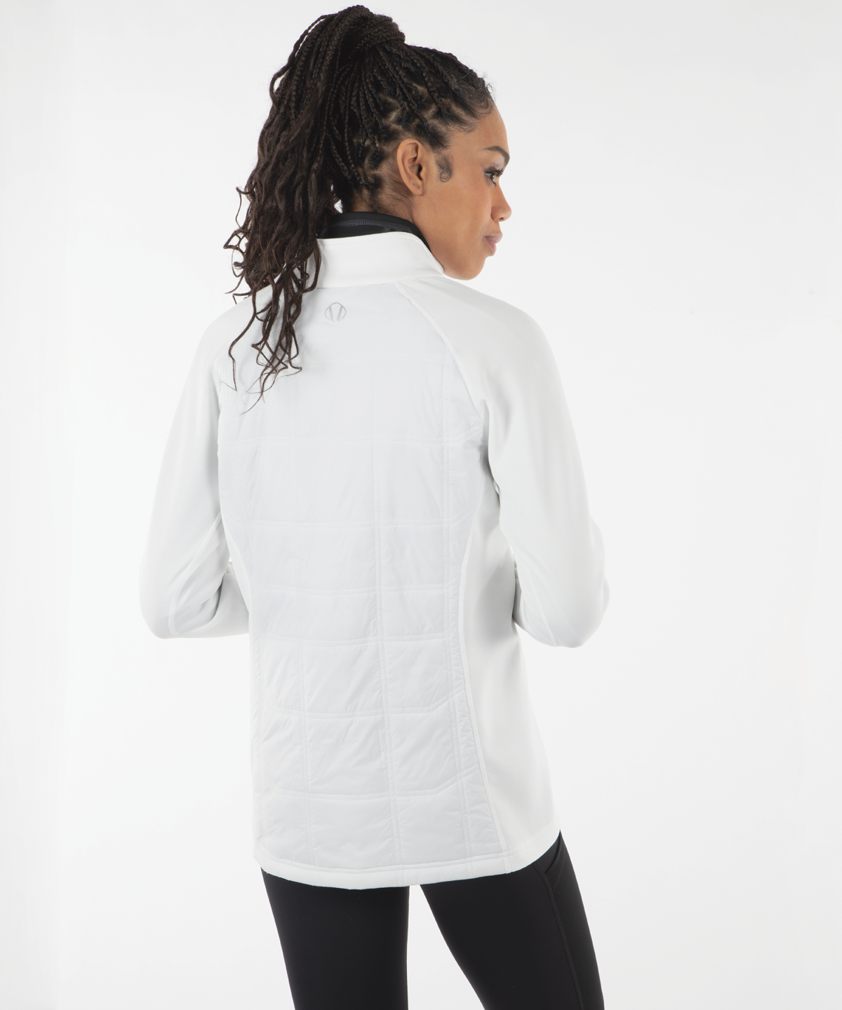 White with Silver Zipper