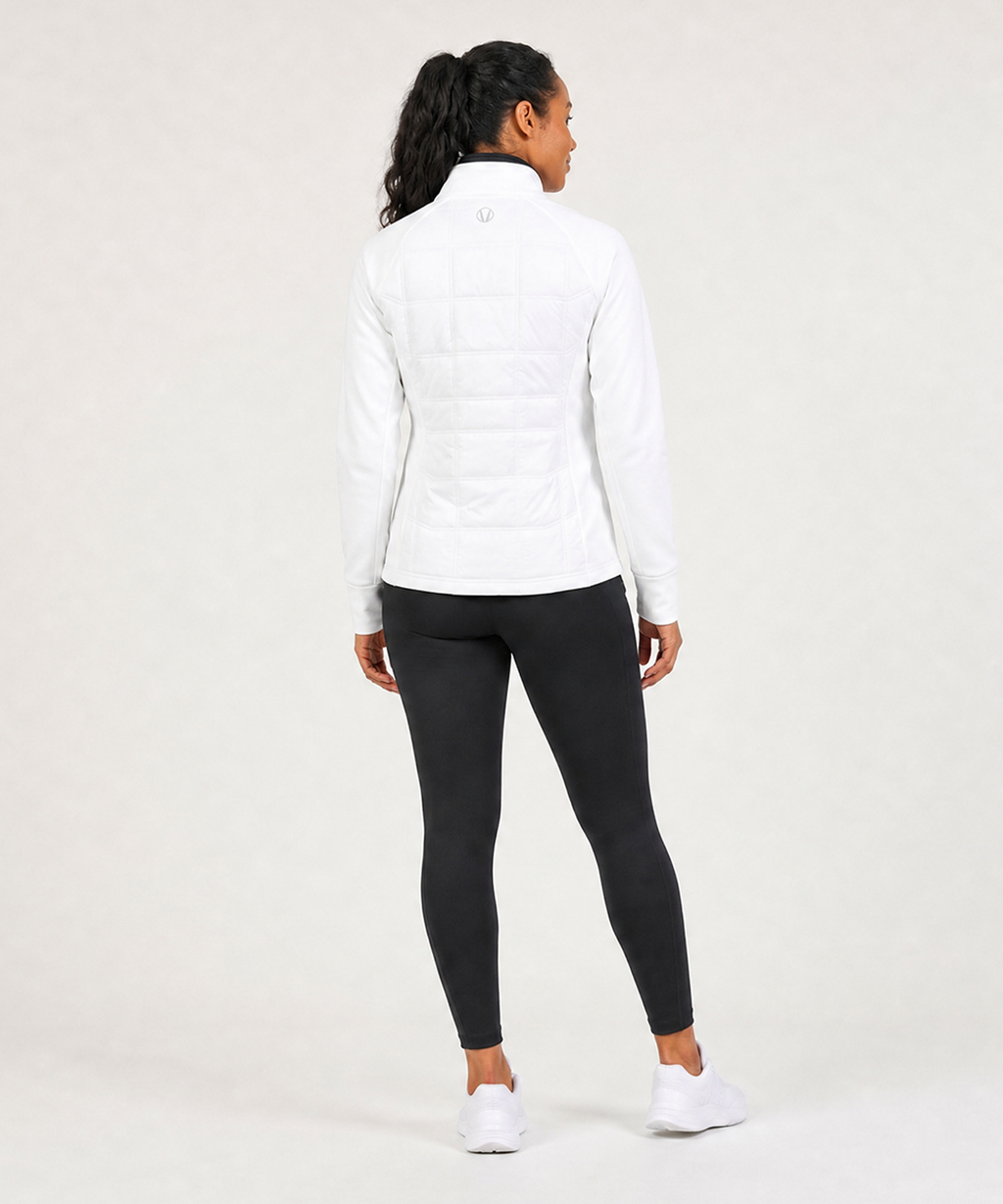 Pure White with Silver Zipper