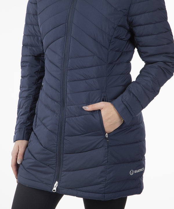 Women's Jojo Thermal Quilted Long Jacket with Hood