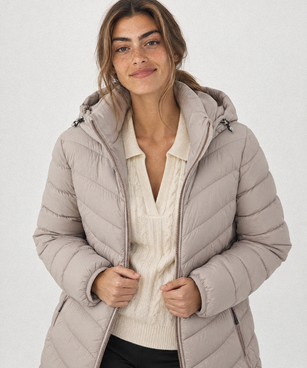 Women's Emilia Quilted Long Hooded Thermal Jacket