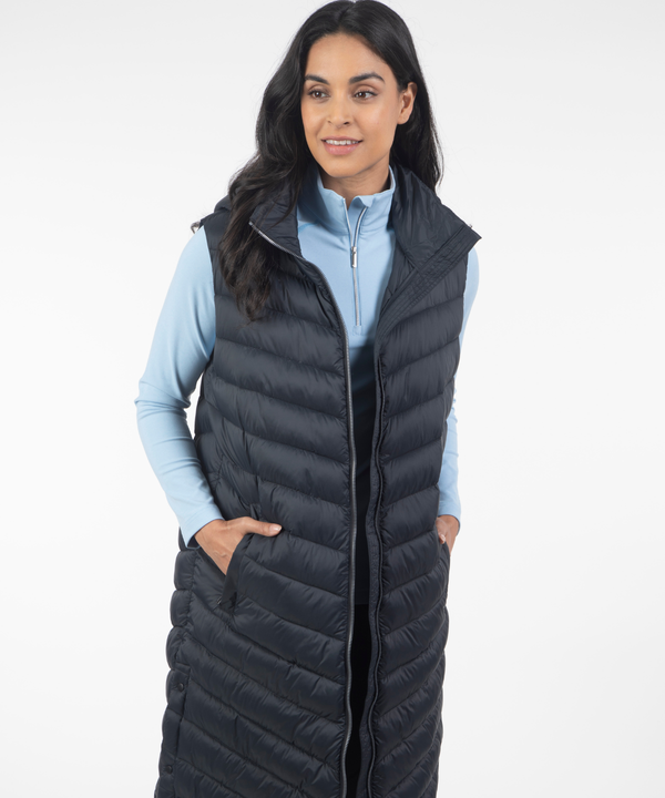 Women's Erica Quilted Long Hooded Thermal Vest