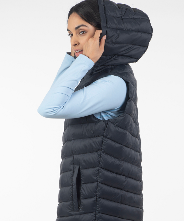 Women's Erica Quilted Long Hooded Thermal Vest