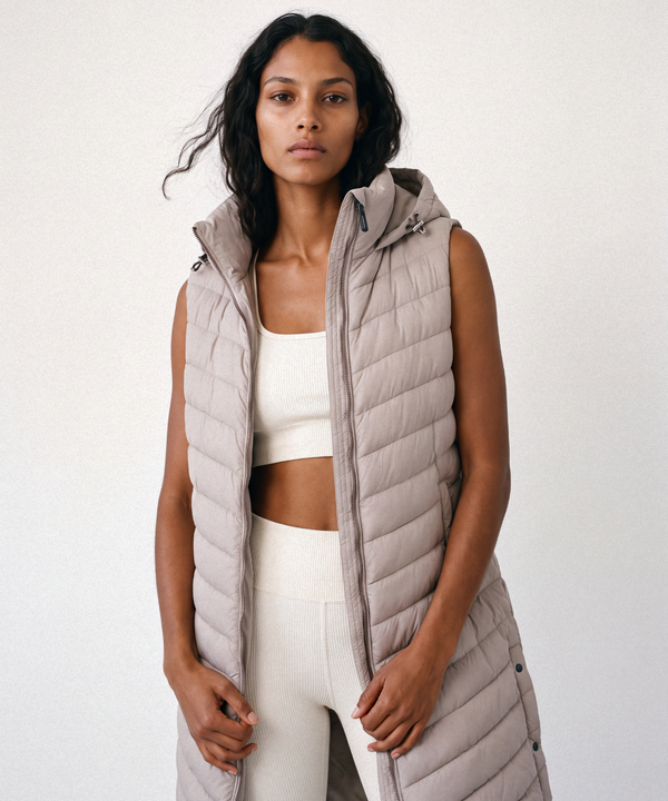 Women's Erica Quilted Long Hooded Thermal Vest