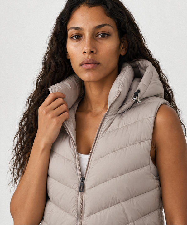 Women's Erica Quilted Long Hooded Thermal Vest