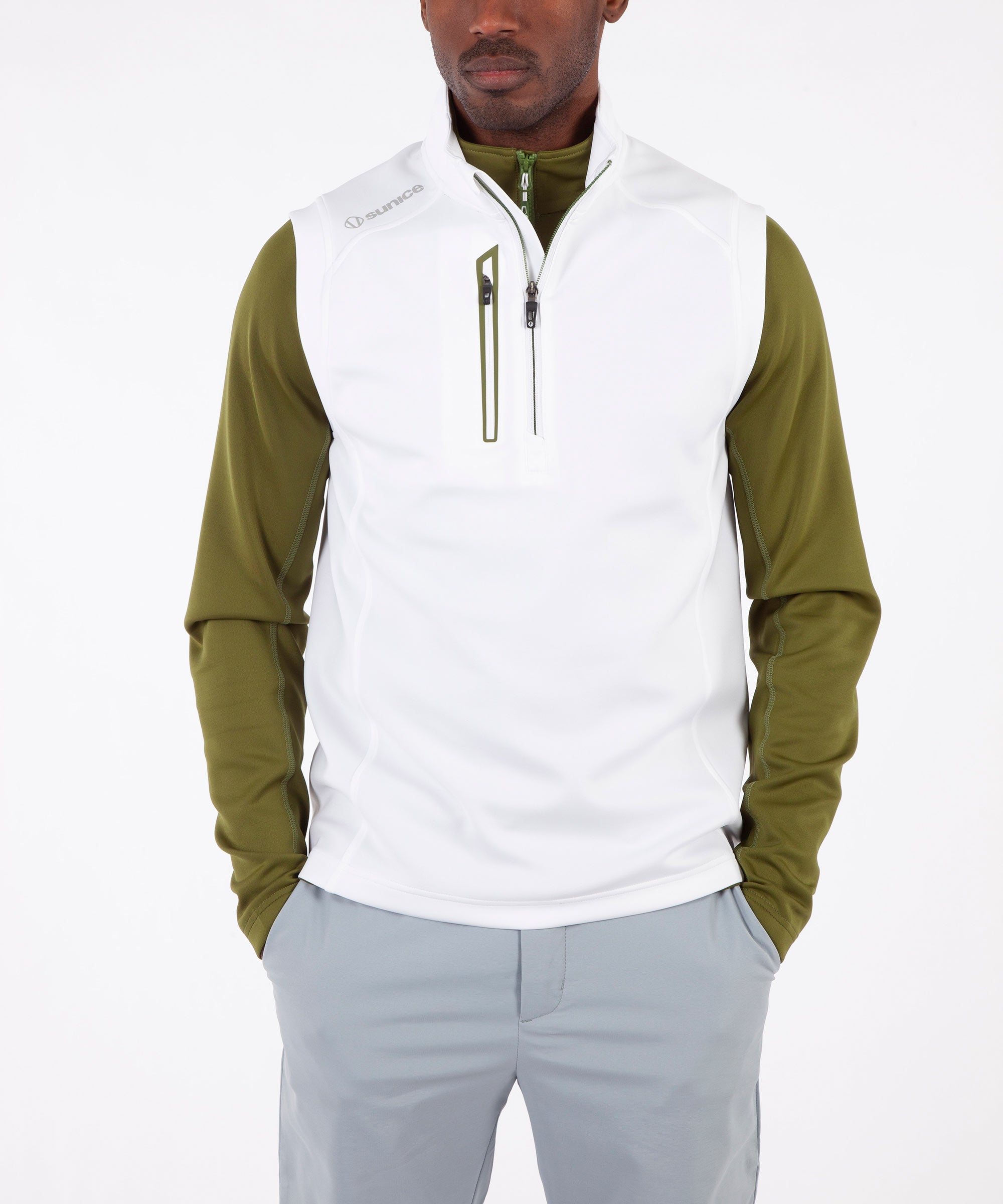 Pure White/Army Green