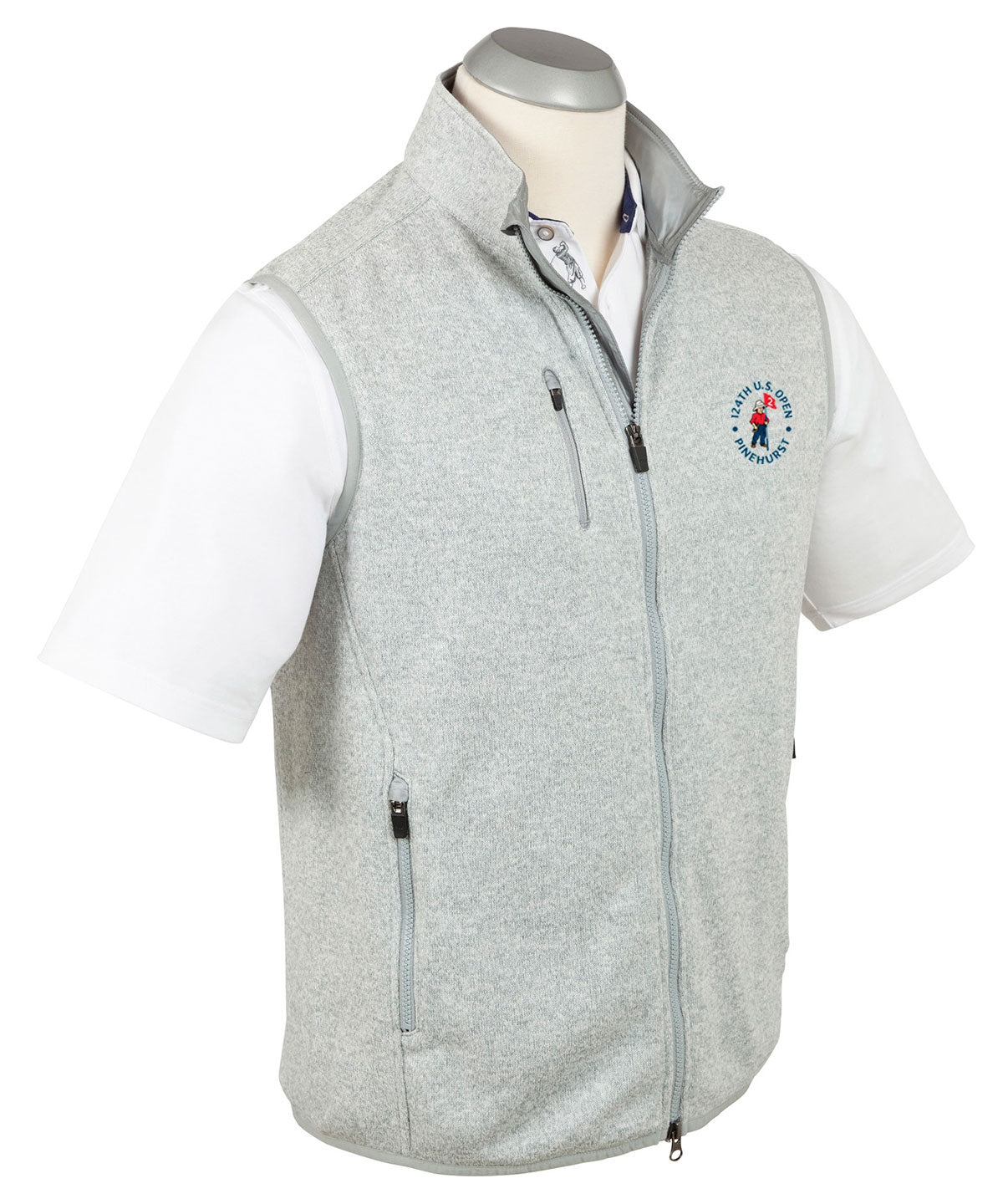 124th U.S. Open Men s Bobby Jones Heathered Full Zip Fleece Vest Sunice