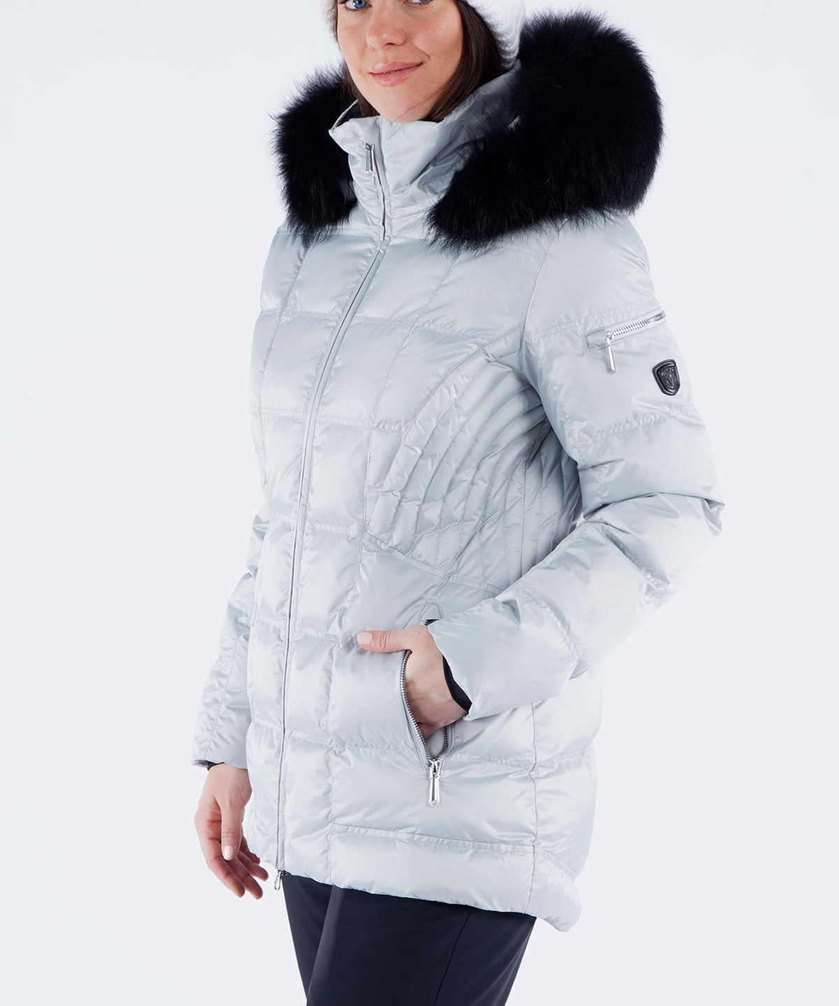 Women&#39;s Nikki Quilted Jacket with Removable Faux Fur Ruff