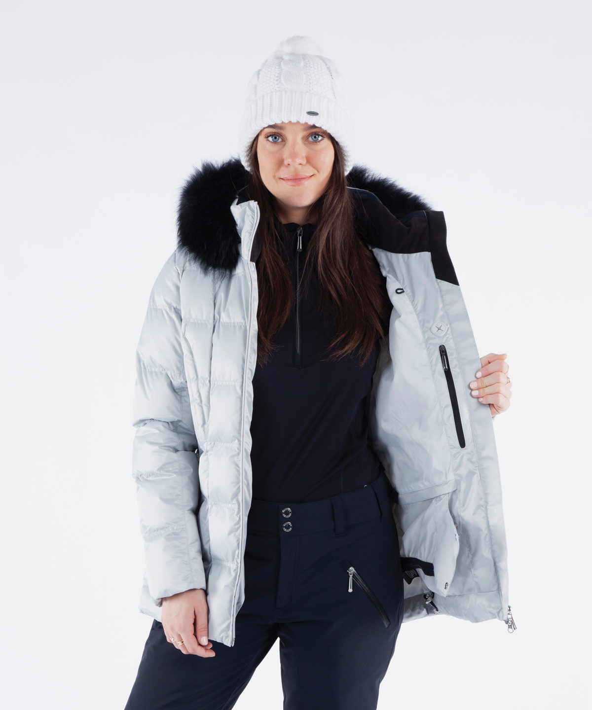 Women's Nikki Quilted Jacket with Removable Fur Ruff