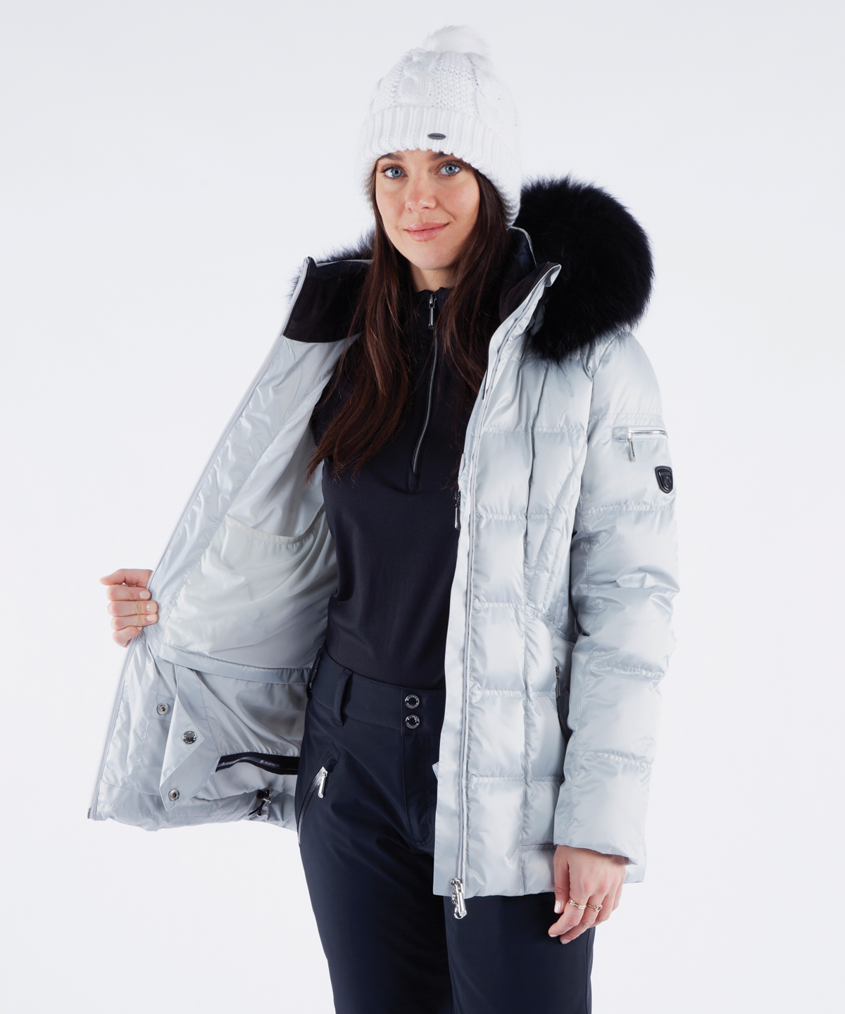 Women's Nikki Quilted Jacket with Removable Fur Ruff