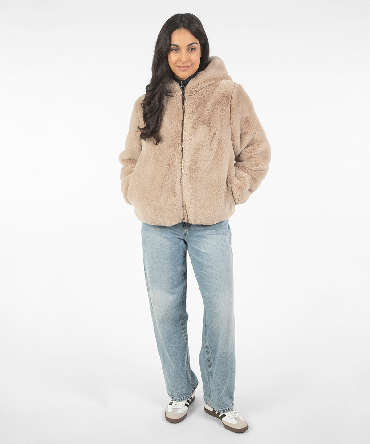 ジャケット・アウター Faux Fur Reversible Coat Women's Paris Hooded Reversible Jacket – Sunice