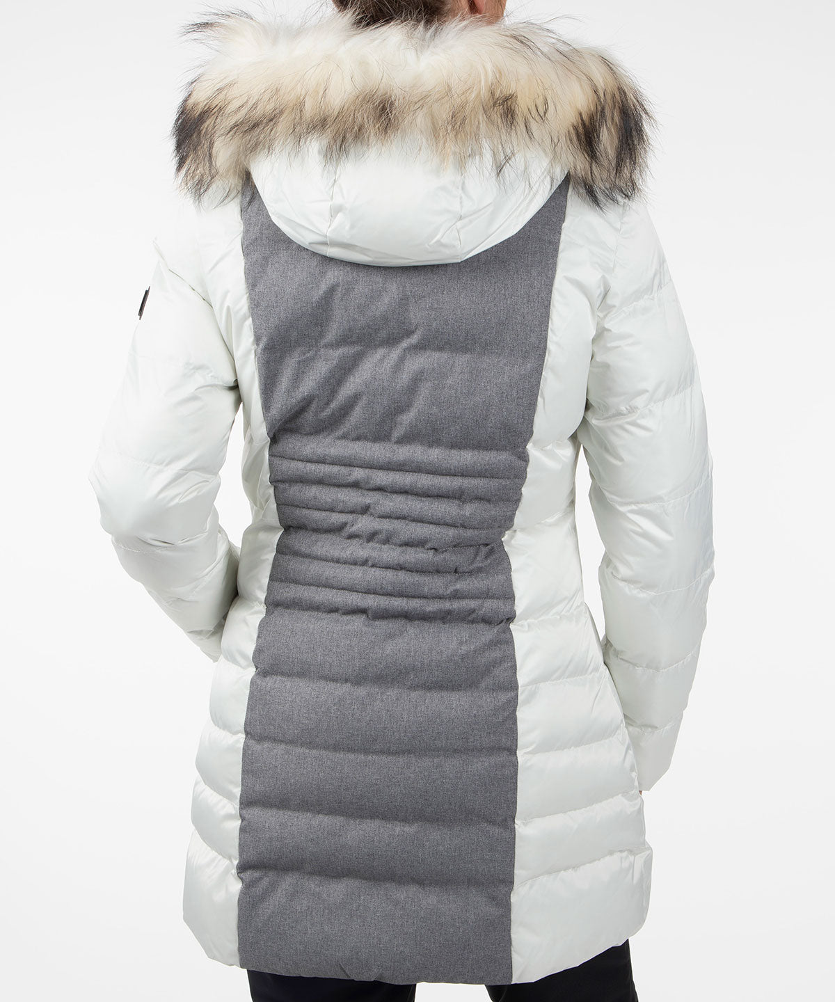 Women's Eva Waterproof Quilted 3/4 Coat With Removable Fur Ruff