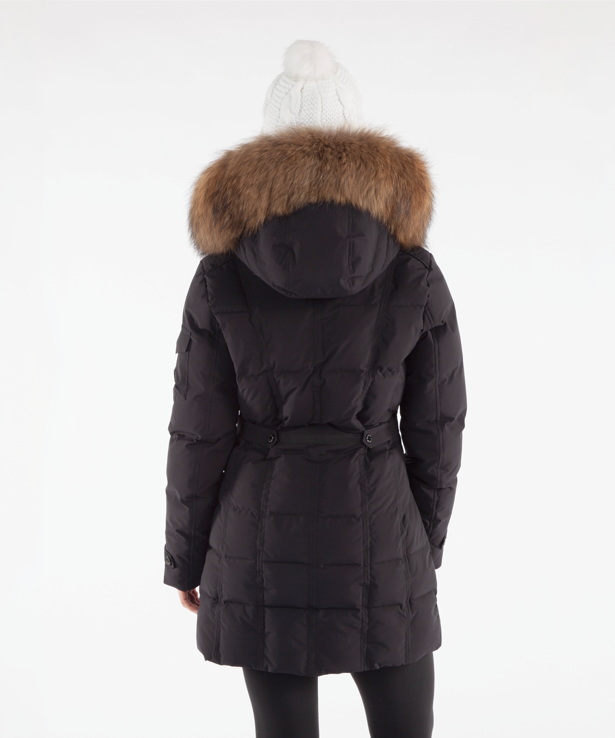 Women's Tanya Quilted 3/4 Coat With Removable Faux Fur Ruff - Sunice