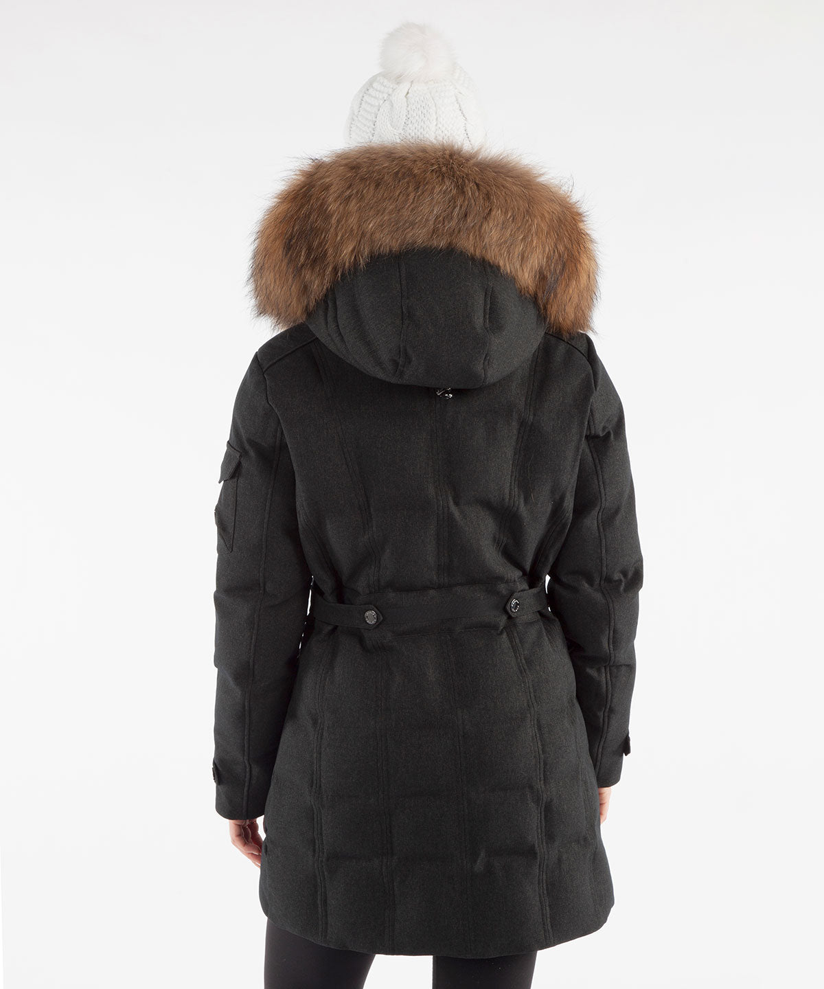 Women's Tanya Quilted 3/4 Coat With Removable Faux Fur Ruff - Sunice