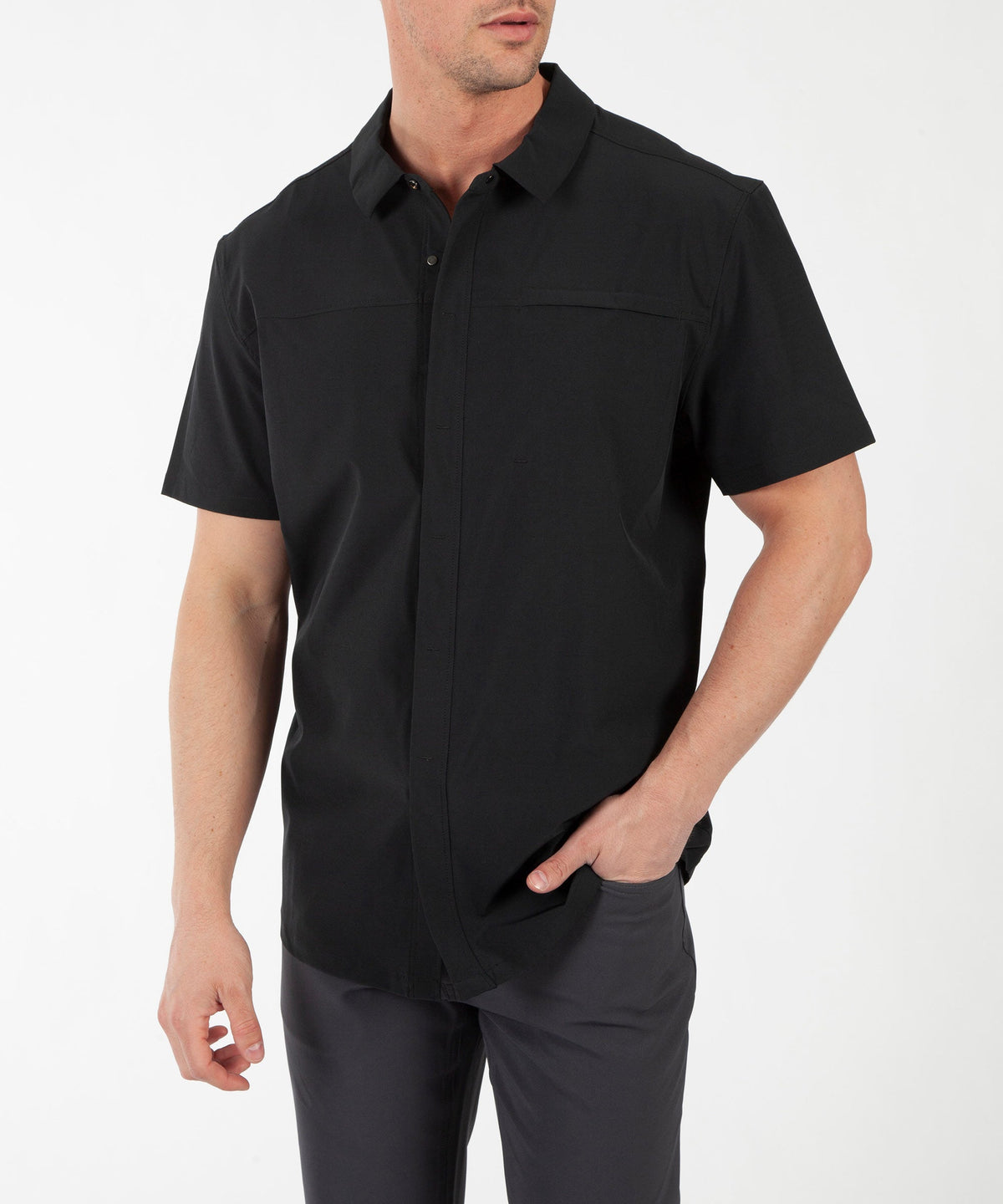 Men&#39;s Duncan Woven Snap-Front Short Sleeve Shirt