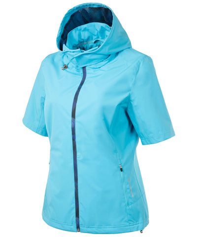 Women's Amber Short-Sleeve Water-Repellent WxTech Hooded Wind Jacket