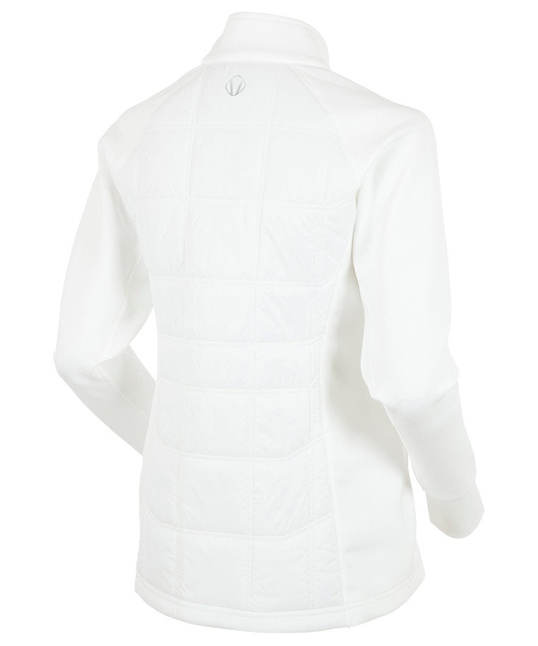 Pure White with Silver Zipper