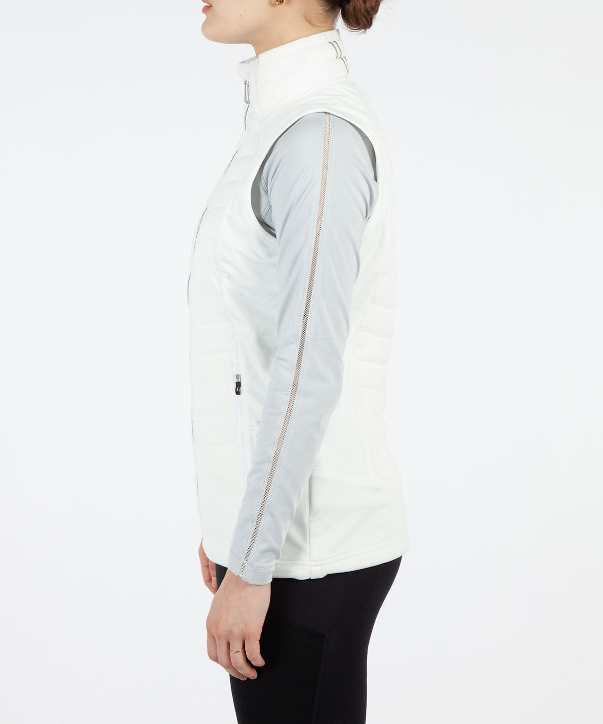Women Off White Solid Thermal Vest