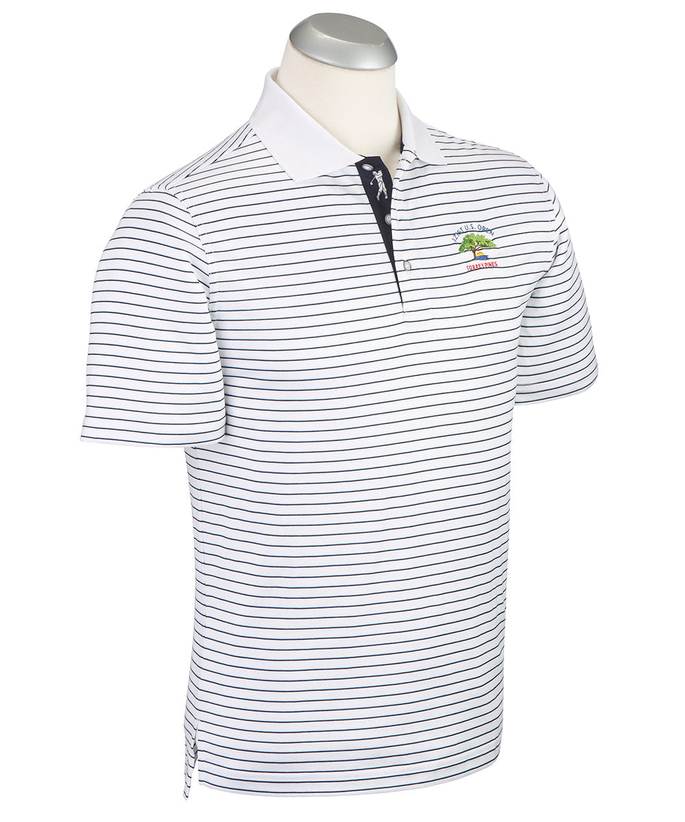 2021 USGA Bobby Jones Pisano Stripe 100% Cotton Polo Shirt