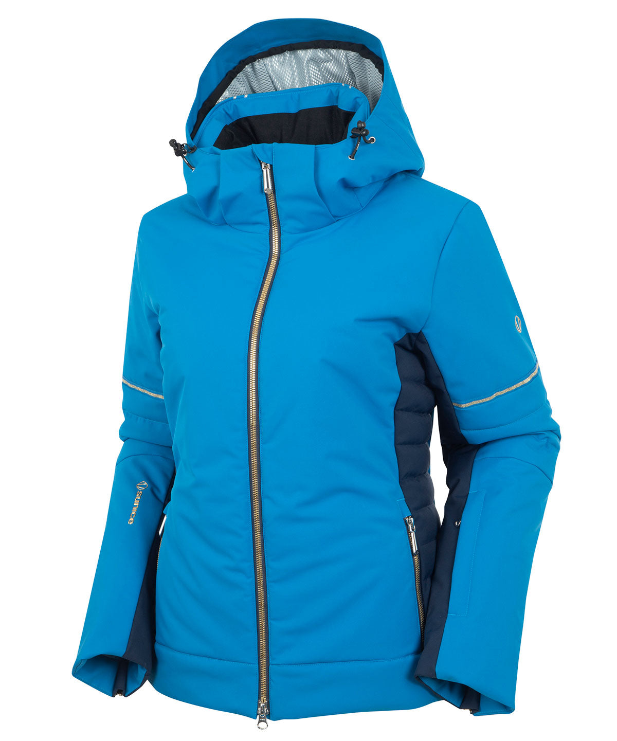 Missguided Ski Jacket With Matching Mittens And Fanny Pack In Blue-blues