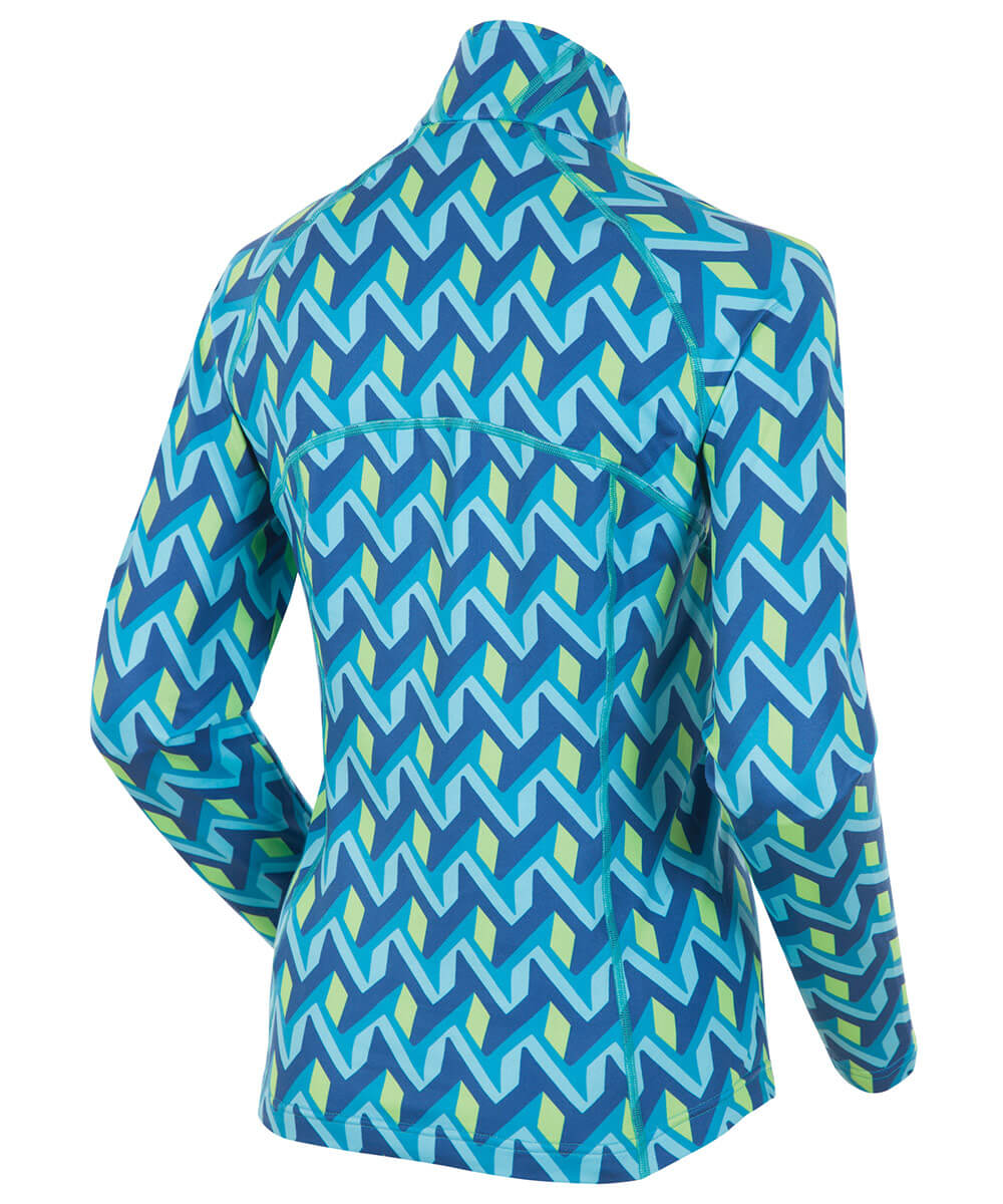Blue Stone Retro Waves Print