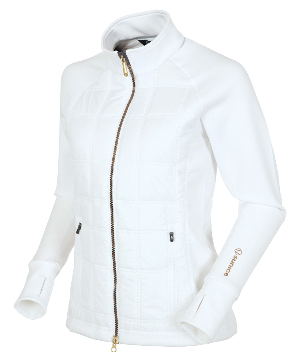 White with Gold Zipper