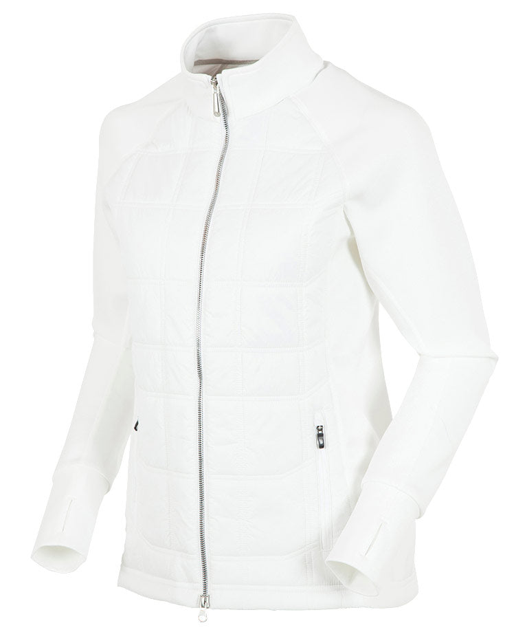 Pure White with Silver Zipper