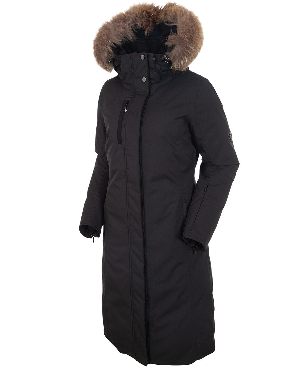 Women's Hillary Insulated Long Parka Coat with Removable Fur Ruff - Sunice